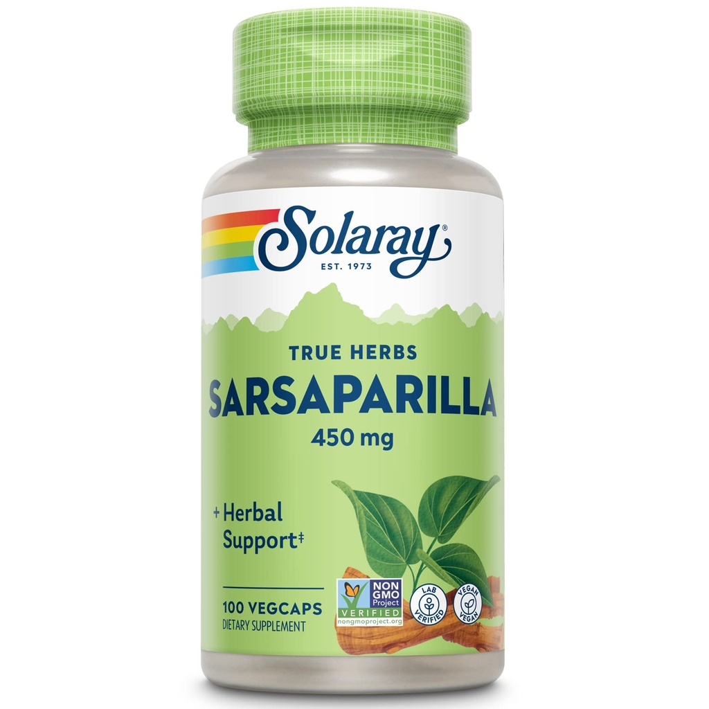 SOLAרי Sarsaparilla Root 450 מ"ג - תמיכה צמחית מסורתית - Non-GMO, טבעוני, מעבדה מאומתת - 60 יום החזר כספי מובטח - 100 משרתים, 100 VegCaps