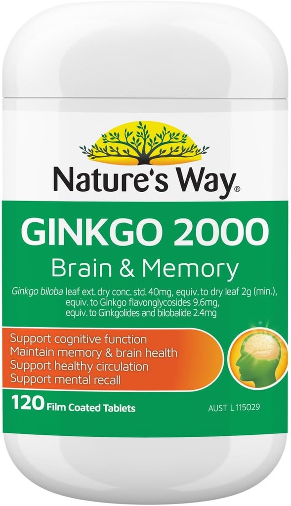 דרכו של הטבע גינקו בילובה 2000MG 100+20 טבליות