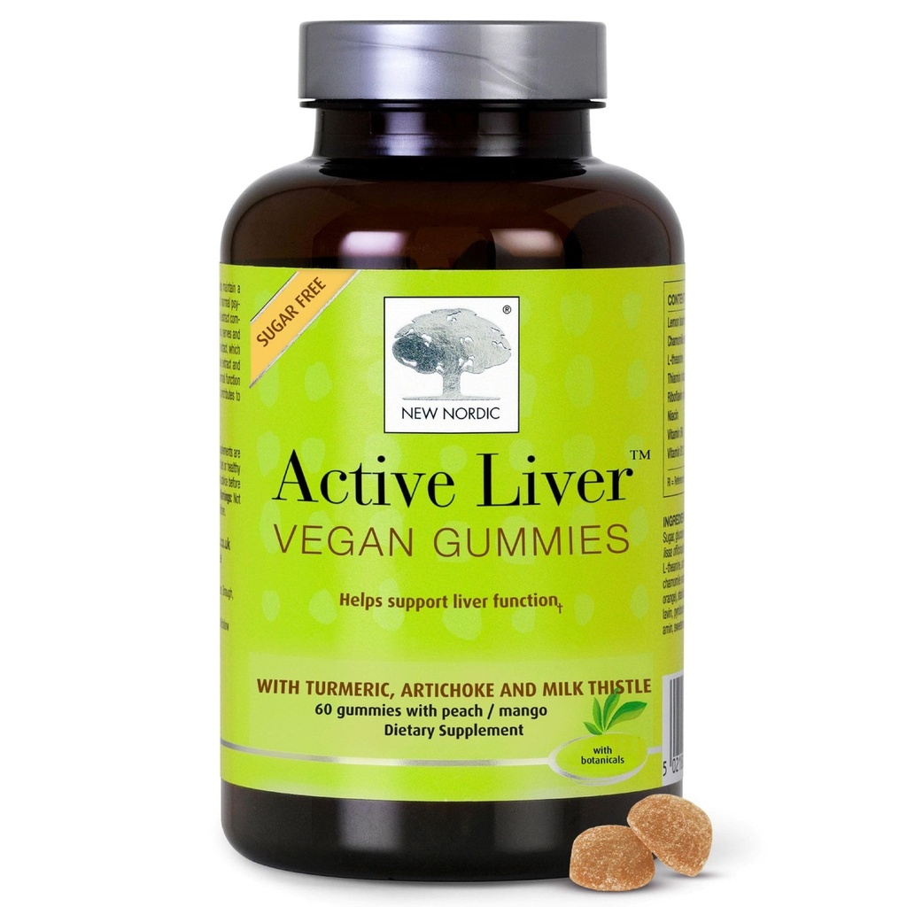 חדש NORDIC Active Liver Gummies, Milk Thistle, Artichoke & Turmeric תוסף, Natural Peach מנגו פלפור, סוכר חינם & טבעוני, 60 Count (Pack of 1)