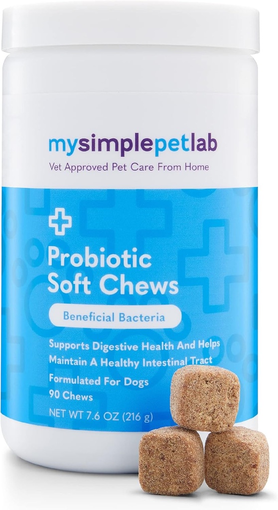MySimplePetLab Dog Probiotics, 5-Strain Probiotic, Healthy Pet Chews, Supports Digestive Health, Gutfunction, Immune System, Tasty Probiotic Chews for Dogs, Daily Supplement