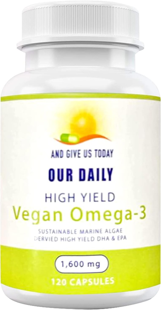 ה-Daily Vites Vegan 3 תוסף - Marine Algal Source for DHA & EPA Fatty Acids - Plant- Based Fish שמן אלטרנטיבי - Carrageenan Freegels for Eye Health & Optimal Wellness
