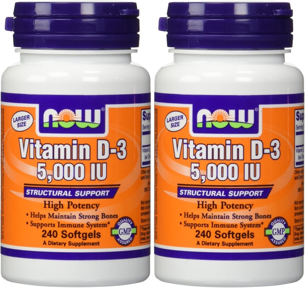Now Foods ויטמין D3 5000 Iu, 240 רכה (Pack of 2)