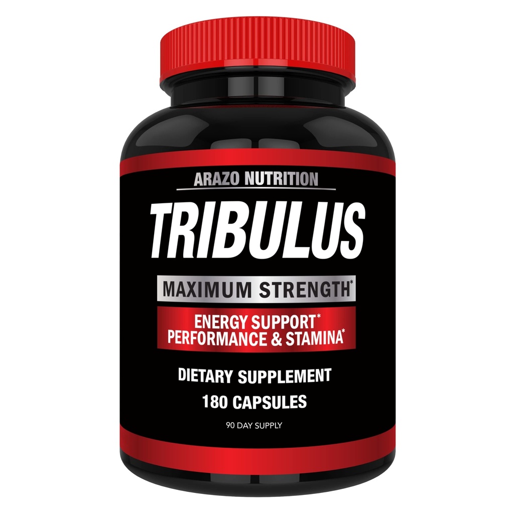 Arazo Nutrition Tribulus Terrestris 1500 מ"ג אבקה - 180 קפסולות - אנרגיה Booster עם Estrogen Blocker