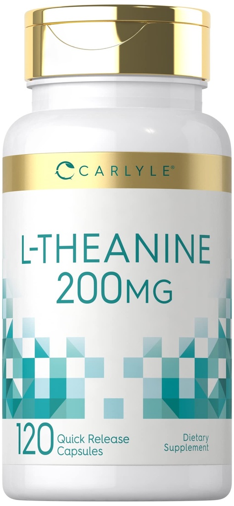 קרליל L-theanine 200 מ"ג תוסף | 120 קפסולות | Non-GMO,ten Gluten Free