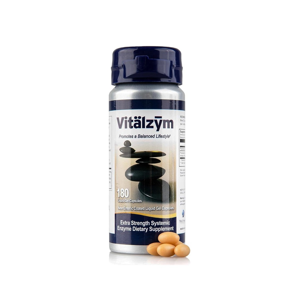 Proteolytic Systemic Enzymes נוזלי גל קפסולות עם Serrapeptase, Immune ו- Joint Support, Natural Ache Relief Plus פריון תוסף (180 קפסולות)