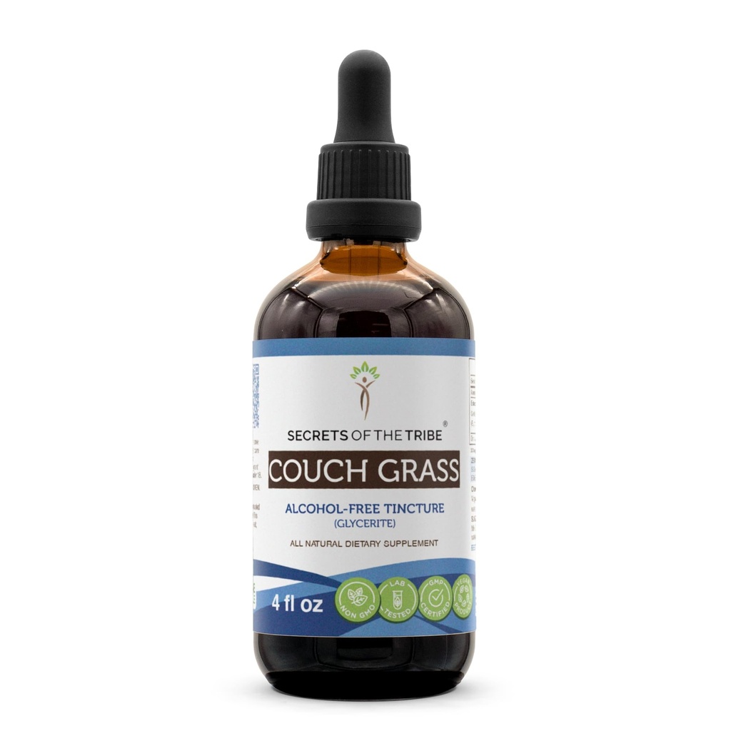 סודות של השבט Couch Grass Tincture Alcohol-Free Extractes (Elymus Repens) Dried Root (4 FL OZ)