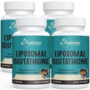 2400 MG Liposomal Glutathione Softgels, Max Absorption, Active Form L-Glutathione מופחת (GSH), עם Hyaluronic Acid, Resveratrol, Master Antioxidants for Detox, Brain, Immune System, 240 Softgels, Softgels
