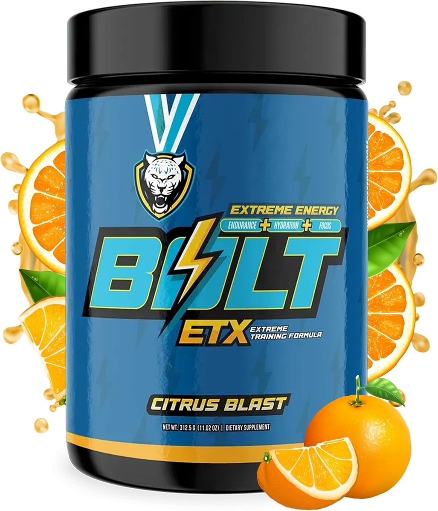 6AM Run Bolt Pre Workout אבקת עבור רציפות, אנרגיה מיידית Boost, Cardio & Focus תמיכה, No Jitters, High Energy Formula, Run Nutrition, All Natural, Citrus Blast Flavor, 25 משרתים