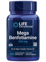הרחבת החיים Mega Benfotiamine, 250 מ"ג, טופס עתיר שומן של thiamine, מטבוליזם בריא, Ultra-bioavailable ויטמין B1, רגישות גבוהה, Gluten-Free, non-GMO, Vegetarian, 120 קפסולות.