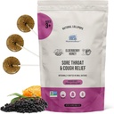 MommaBear Natural Sore גרון הקלה Lollipops - Elderberry & Honey Kids Cough Lollipops - אורגני Cough Kids Lolli Treats, No artificial Additives - Sealed for Freshness (10 Pack)