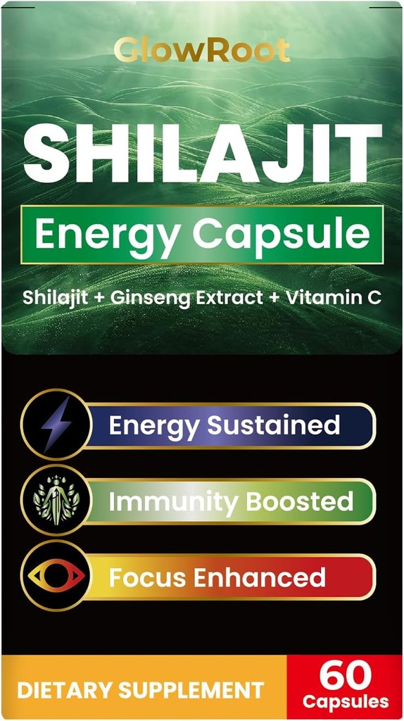 קפסולות Shilajit, גבוה כיתה Shilajit מן ההימלאיה, אבונדנטי Fulvic Acid & 85 + Trace מינרלים, Gluten Free, no added Sugar Shilajit כמוסות עבור גברים ונשים