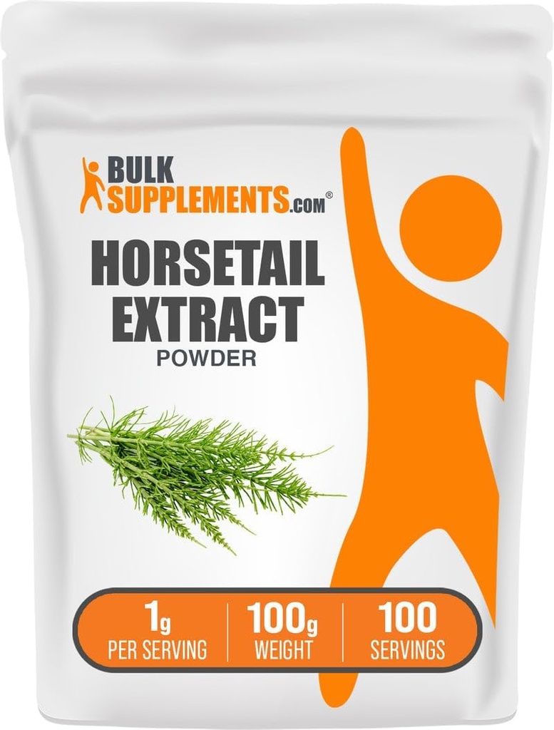 BulkSupplements.com Horsetail Extract - Horsetail Herb - Silica Supplements, Gluten Free, 1g עבור שירות, 100g (3.5 oz) (Pack of 1)
