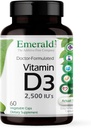 EMERALD LABS ויטמין D3 2,500 IU - תומך העצם, שיניים, שריר, לב ומזון בריאות - תוספת Premium Dietary - 60 קפסולות ירקות (60 יום אספקה)