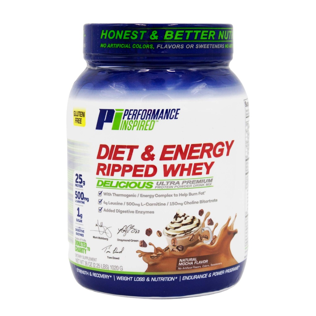 תזונה בהשראת ריפפדו חלבון Whey - חלבון 25G - 4G Leucine - L-Carnitine - תמצית תה ירוק - Mocha - 2.25 lbs