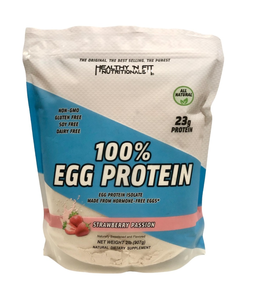 מזון N Fit 100% EG PROTEIN- Strawberry (12oz): 100% ביצים לבן חלבון פלוס טבעי פפטים. מתוק באופן טבעי, Zero Carb, Keto, Paleo Friendly