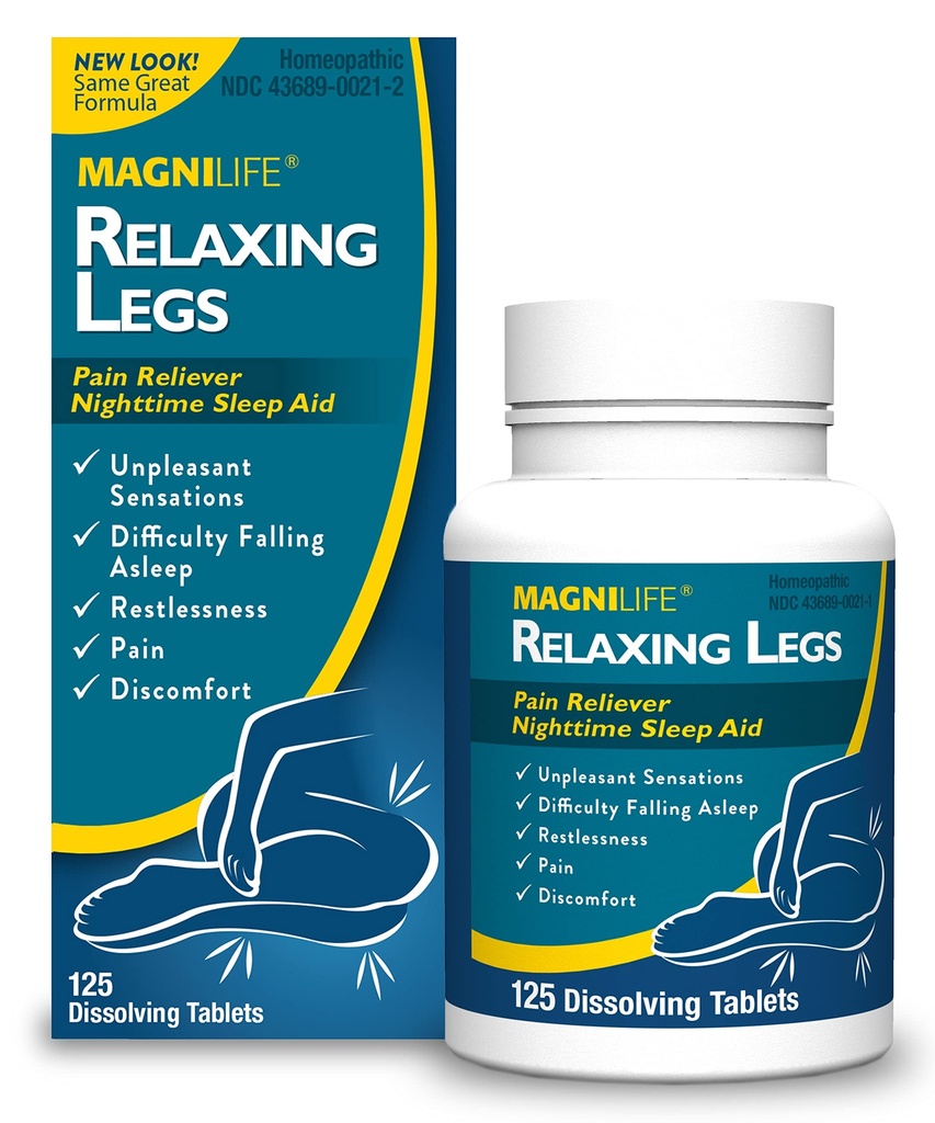 MagniLife להרגיע את המחוקקים, ללא מנוחה, Sleep Aid ו- Pain Reliever, Calms Jerks, Restless, and Discomfort - 125 טבליות במהירות