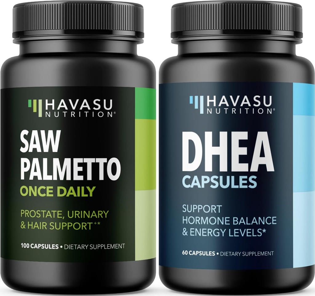 HAVASU NUTRITION DHEA 50 מ"ג תוסף (60 משרתים) וראו קפסולות פאלטו (100 משרתים)