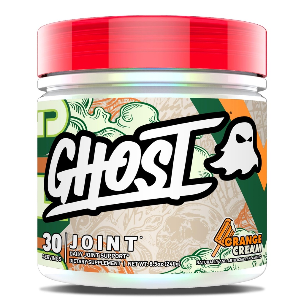 Ghost Joint Supplement, Orange Cream (30 משרתים) - תוספת תחזוקה משותפת יומית לגברים ונשים - Glucosamine HCL, Chondroitin Sulfate & Curcumin - קרטלגיל, עצמות ותמיכה משותפת