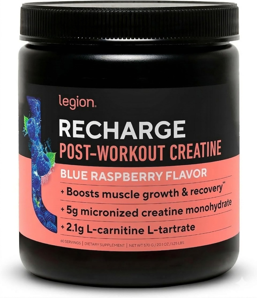 LEGION recharge post Workout תוסף - כל שריר טבעי בונה ושיקום שתייה עם Micronized Creatine Monohydrate באופן טבעי Sweetened & Flavored (Unflavored, 30 משרת (Pack of 1)