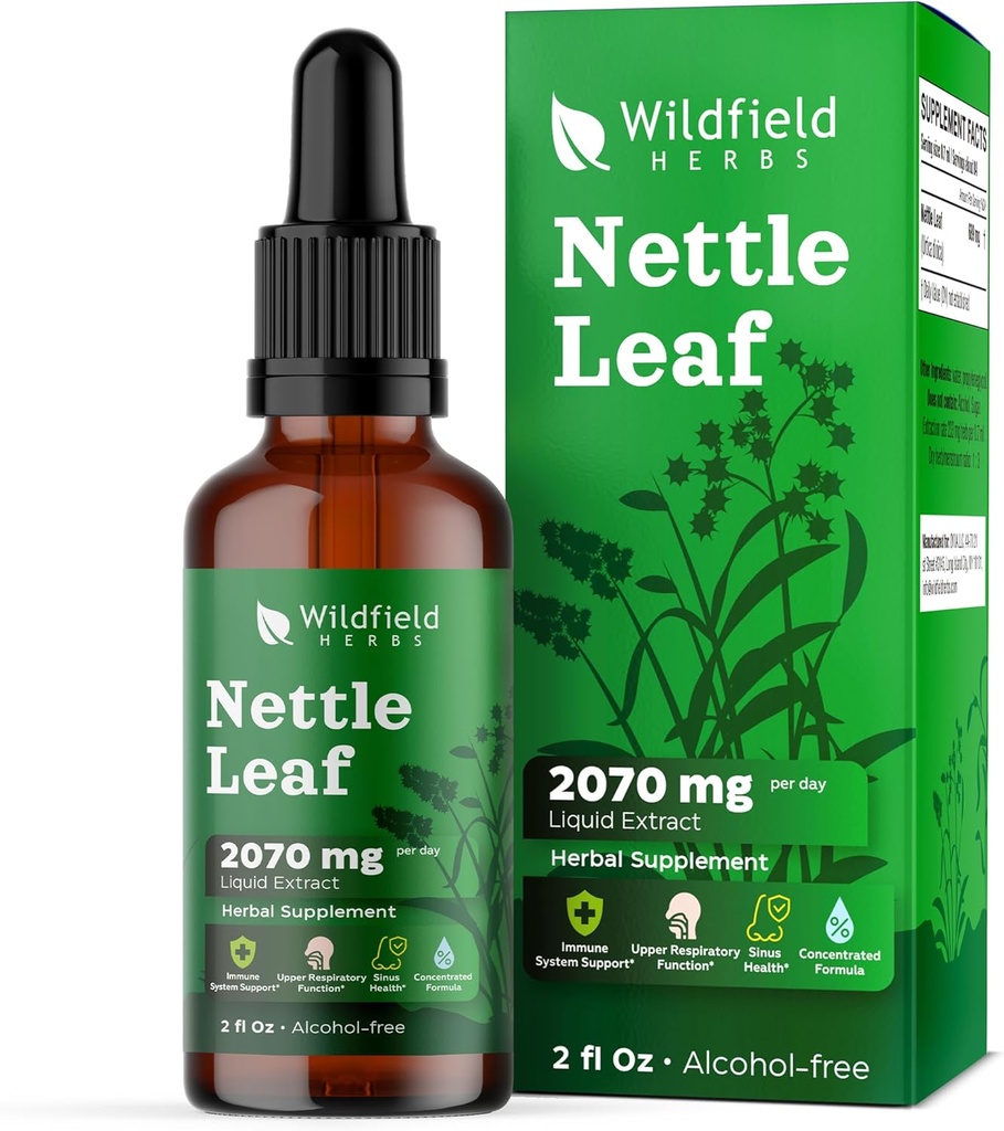 Sting Nettle Leaf Extracts 2000mg (Urtica dioica L.) Herbal תוסף Absorbs טוב יותר מאשר קפסולות, 1 חודש אספקה, 84 משרתים, אלכוהול חינם Tincture - 2 Oz, Pack של 1 1 1