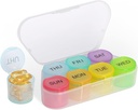 NatureTouch Weekly Pill מארגנת, BPA Free Medicine Productionser Rainbow 7 Day Pill Box, Daily Portable Pill Conatainer for Pills/Vitamin/Fish Oil/Supplements[עריכת קוד מקור | עריכה]
