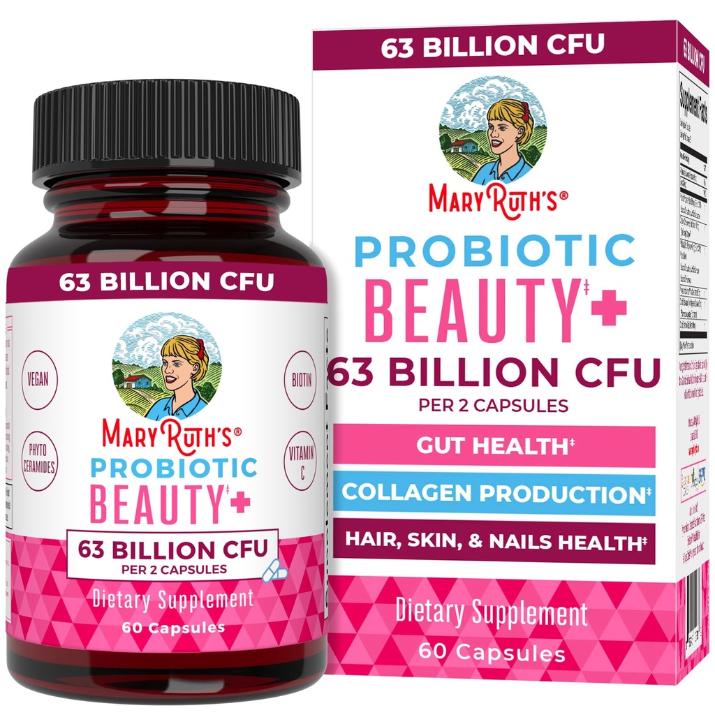 MaryRuth Organics Probiotic Beauty קפסולות | תמיכה טבעונית