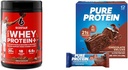 שישה כוכבים Elite 100% חלבון Whey בתוספת שוקולד משולש 1.8lbs וחלבון טהור שוקולד  Deluxe חלבון ברקס 12 Count Pack