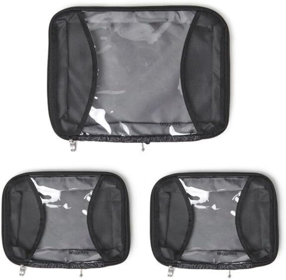 Baggallini Compression 3 חלקים - Light Weight Compression Packing Cubes for Travel