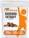 BulkSupplements.com Guarana לחלץ אבקת - תוספי Caffeine טבעיים, מ Guarana Seed, אבקת Guarana - Gluten Free, 800 מ"ג לשרת, 250g (8.8 oz) (Pack of 1)