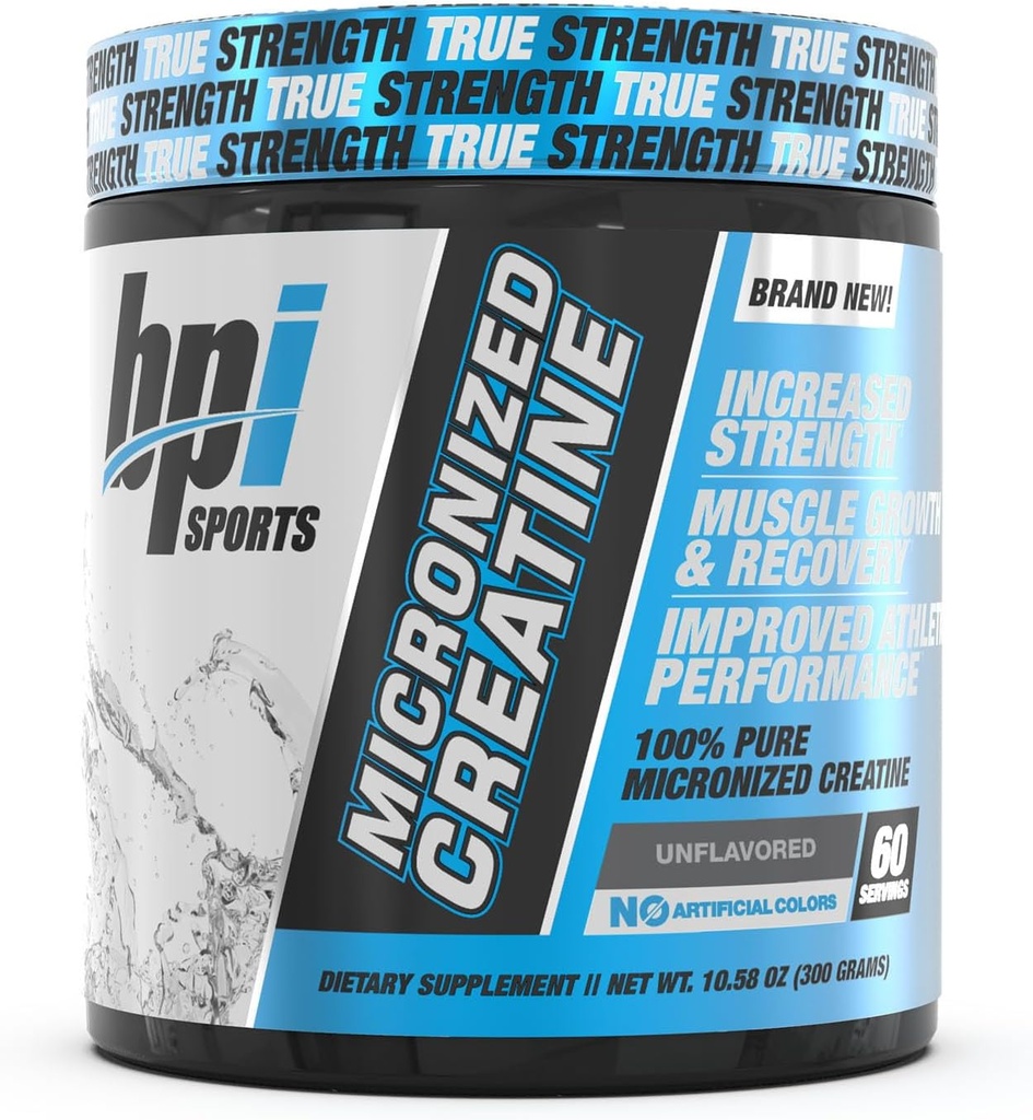 BPI Sports Micronized Creatine - הגדלת כוח - צמצום שומן - בניין שריר Lean - 100% טהור קריפטן - Better Absorption - תמיכה צמיחה שרירים - unflaved - 60 משרתים - 10.58 Ounce