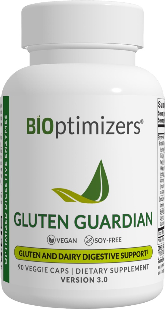 Gluten Guardian 3.0 - תוסף Enzyme עם DPP-IV כדי לתמוך Gluten Digestion - May Help Prevent Bloating, Gas, and Indigestion, 90 קפסולות