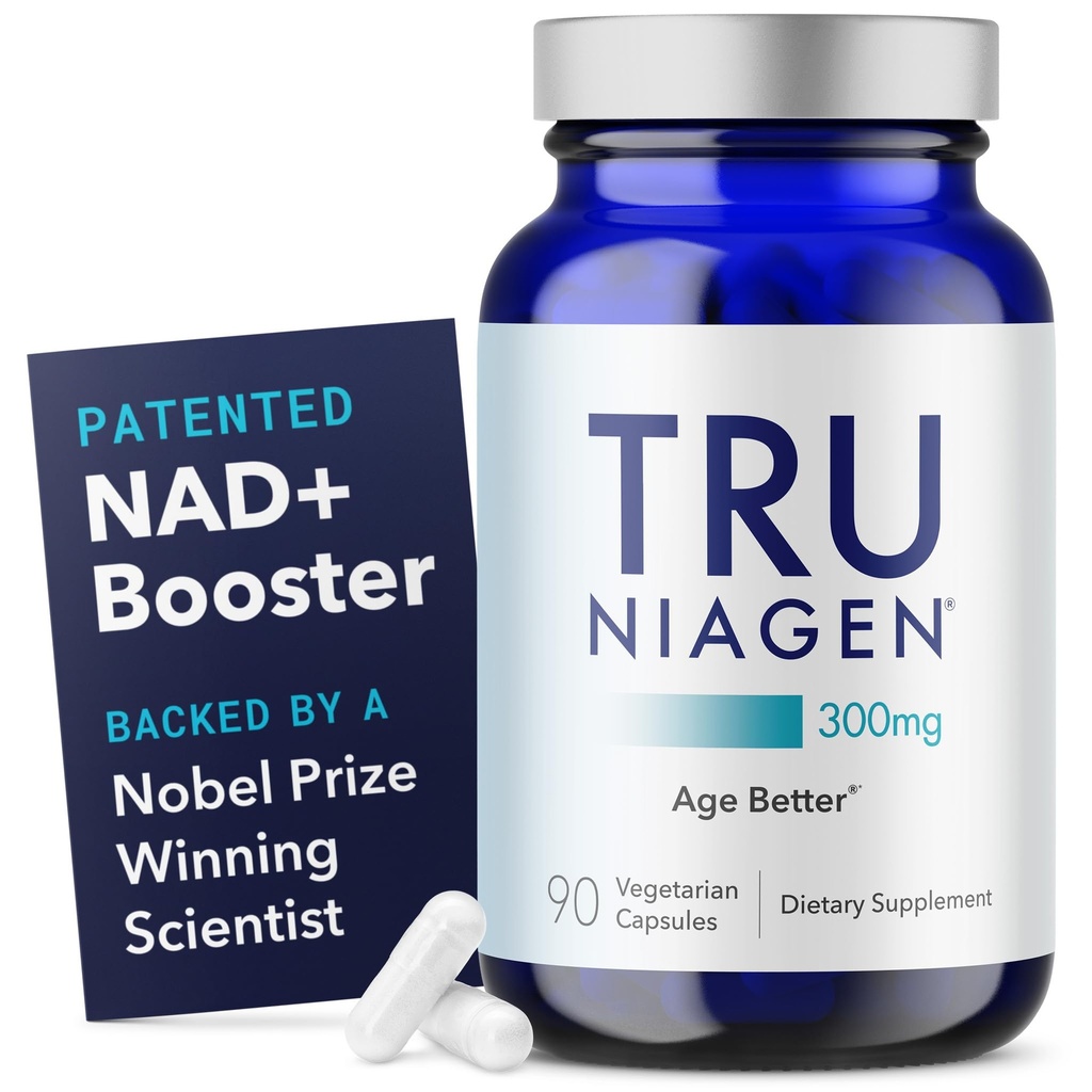 TRU NIAG פטנטיםed NAD+ תוספת עבור אנטי Aging ו- Cell Regeneration, 300 מ"ג Niagen, 90 משרתים | תמיכה ב- Cell Energy, Brain, השרירים | Nicotinamide Riboside (NR) לקחת 1 Daily | 1 בקבוק