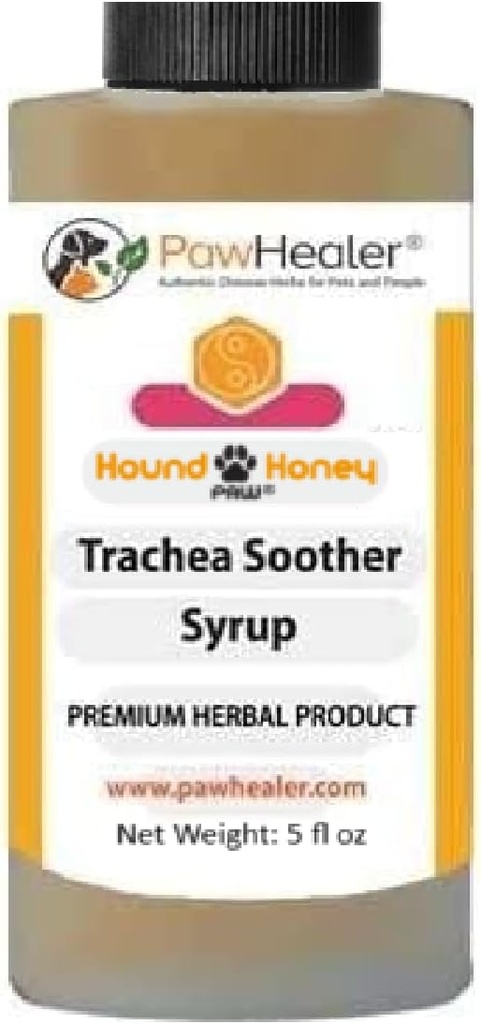 PawHealer® Hound Honey: Trachea Sother Syrup - 150 מ"ל (5 fl oz) - Herbal Remedy טבעי עבור סימפטומים של Collapsed Trachea - Tastes Good - Easy to Administer