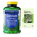 Spring Valley Calcium Plus ויטמין D Tablets Dietary Supplement, Bone Health, VIT D 20 mcg, 600 מ"ג, 250 הרוזן + בלעדי VitaMax ויטמין Guide (2 פריטים)