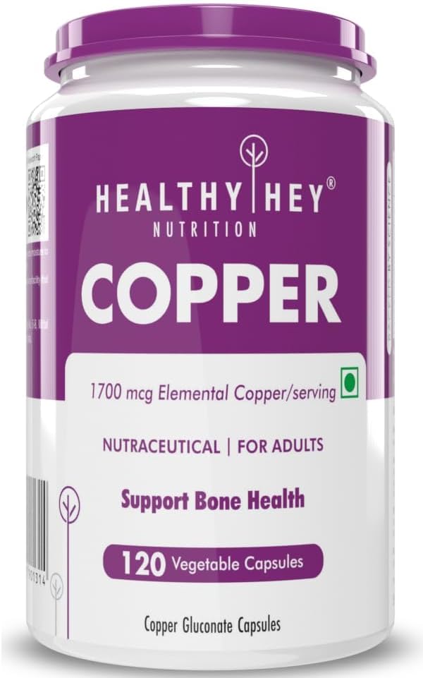 Chelated Copper Gluconate - Highly Bioavailable Form - non-GMO, Gluten Free -120 Veg כמוסות.