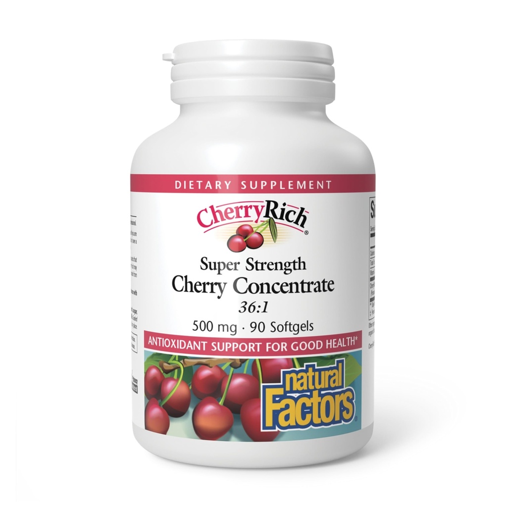 צ'ריריריץ' על ידי גורמים טבעיים, Super Power Cherry Concentrate, Antioxidant Support for Healthy Joints and Uric Acid Metabolism, 90 Softgels
