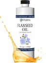 שמן Zatural Flaxseed באופן טבעי גדל 100% טהור פלמקס Seeds קר העיתונות טבעוני אומגה שומן חומציות 16oz