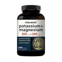 Naturebell Potassium Magnesium Electrolyte אבקת קפסולות | 200mg Potassium + 200 מ"ג Magnesium Citrate | שריר, לב ושיקום | Keto & Carnivore Friendly | No Sugar, non-GMO