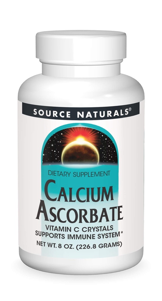 מקור Naturals Calcium Ascorbate, ויטמין C Crystals - תומך במערכת החיסון - 8 oz