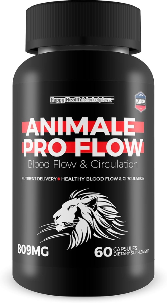 Animale Pro Flow - Our Best Blood Flow - Pro Animale Male Health Supplement for Blood Flow Care - Blood Flow Blood Circulations for Men - Pro Animale Pills for Men