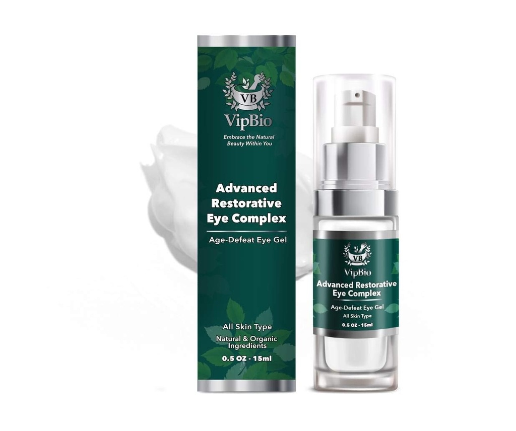 WindBio Organic Advanced Restorative Eye Complex Anti-aging Eye Gel for Dark Circles and Puffune 0.5 fl. oz.