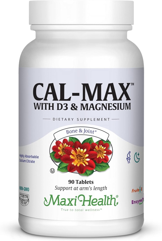 Calcium 1000 מ"ג עם ויטמין D3 (400 IU) ומגנזיום (750 מ"ג) - תוספת תזונתית לעצם, שיניים, תמיכה משותפת - עבור גברים ונשים - 90 טבליות