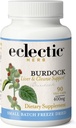 ECLECTIC INSTITUTE Raw Fresh Freeze-Dried non-GMO Burdock | תמיכה ב- 90 CT (400 מ"ג)