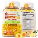 ג'ינג'ר צ'ינגס מסטיק עבור Nausea & Digestive Support, Stomach Relief, Sugar Free with Turmeric, Odorless Garlic, Quercetin, ויטמין D3, תוספת משמעותית ל-Occasional Bloating & Gas, 2Packackack, 2Packackless Garlic, Quercetin, ויטמין D3, Digestives for Occasional Bloating & Gas, 2Pack, 2Pack, 2Pack