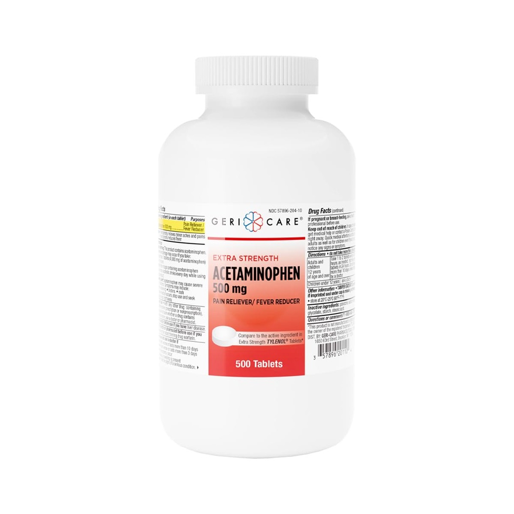 GariCare תוספת כוח Acetaminophen כאב הקלה טבליות, Power 500 מ"ג Tablet | Joint, השריר, דלקת פרקים, Back Pain Relief, 500 Count (Pack of 1)