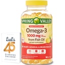 עמק האביב אומגה 3 שמן דגים Soft Gels, 1000 מ"ג, 180 ספירה, תוספת תזונתית, אומגה 3 שומן Acids Bundle עם 45 סוכרת של Lual