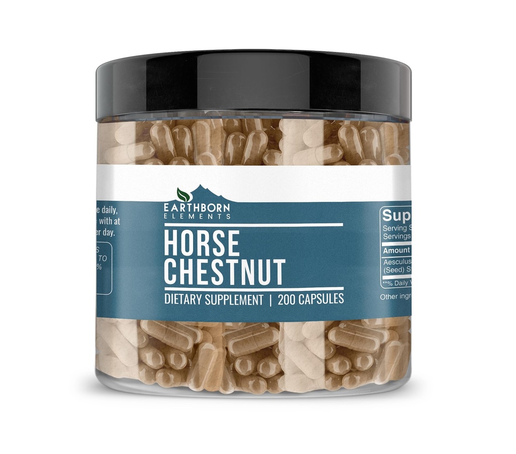 Earthborn Elements Horse Chestnut 200 קפסולות, Pure & Undiluted, No Additives