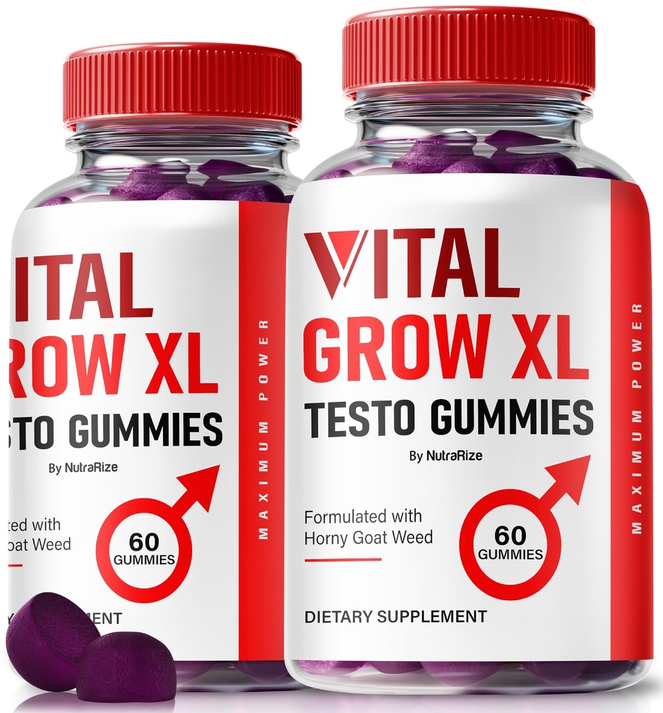 (2 Pack) Vital Grow XL, הרשמי Vital Grow XL Testo Gummies עבור גברים, Boost Stamina ו- Trust Gummy for Mens, Vital GrowXL גבר תמיכה Gomitas (120 חניכיים)