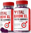 (2 Pack) Vital Grow XL, הרשמי Vital Grow XL Testo Gummies עבור גברים, Boost Stamina ו- Trust Gummy for Mens, Vital GrowXL גבר תמיכה Gomitas (120 חניכיים)