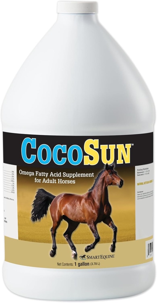 Coco SunTM Oil אומגה תוספת של אומגה 3, 6, 9 תוספי מזון אידיאלי עבור עור בריא ו Shiny Coats | תוספי סוסים עבור עלייה במשקל 1 גאלון
